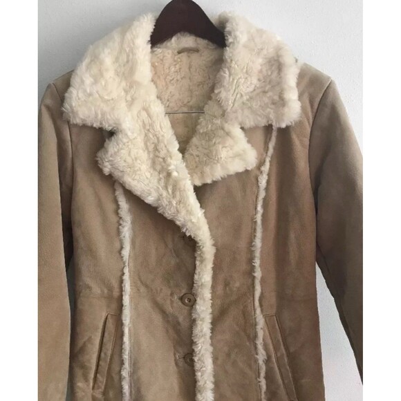 VTG Wilson Leather Womens 2X Jacket Suede Marlboro Western Brown Shearling Fur - Picture 9 of 12